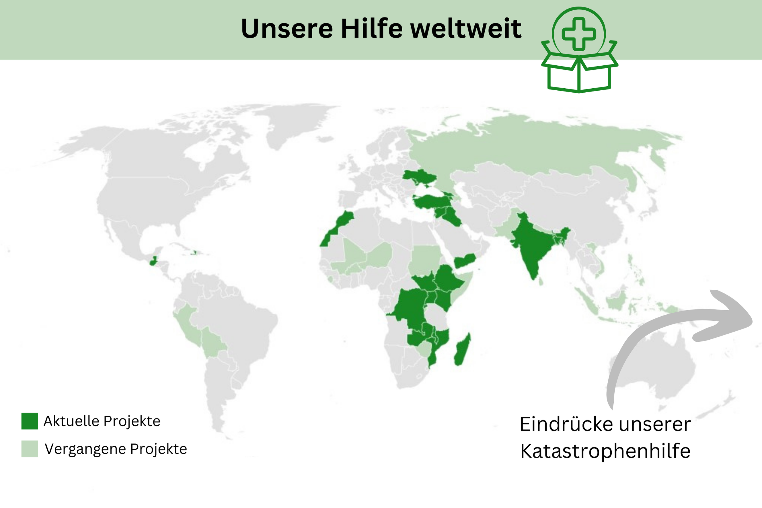 Karte Hilfe weltweit
