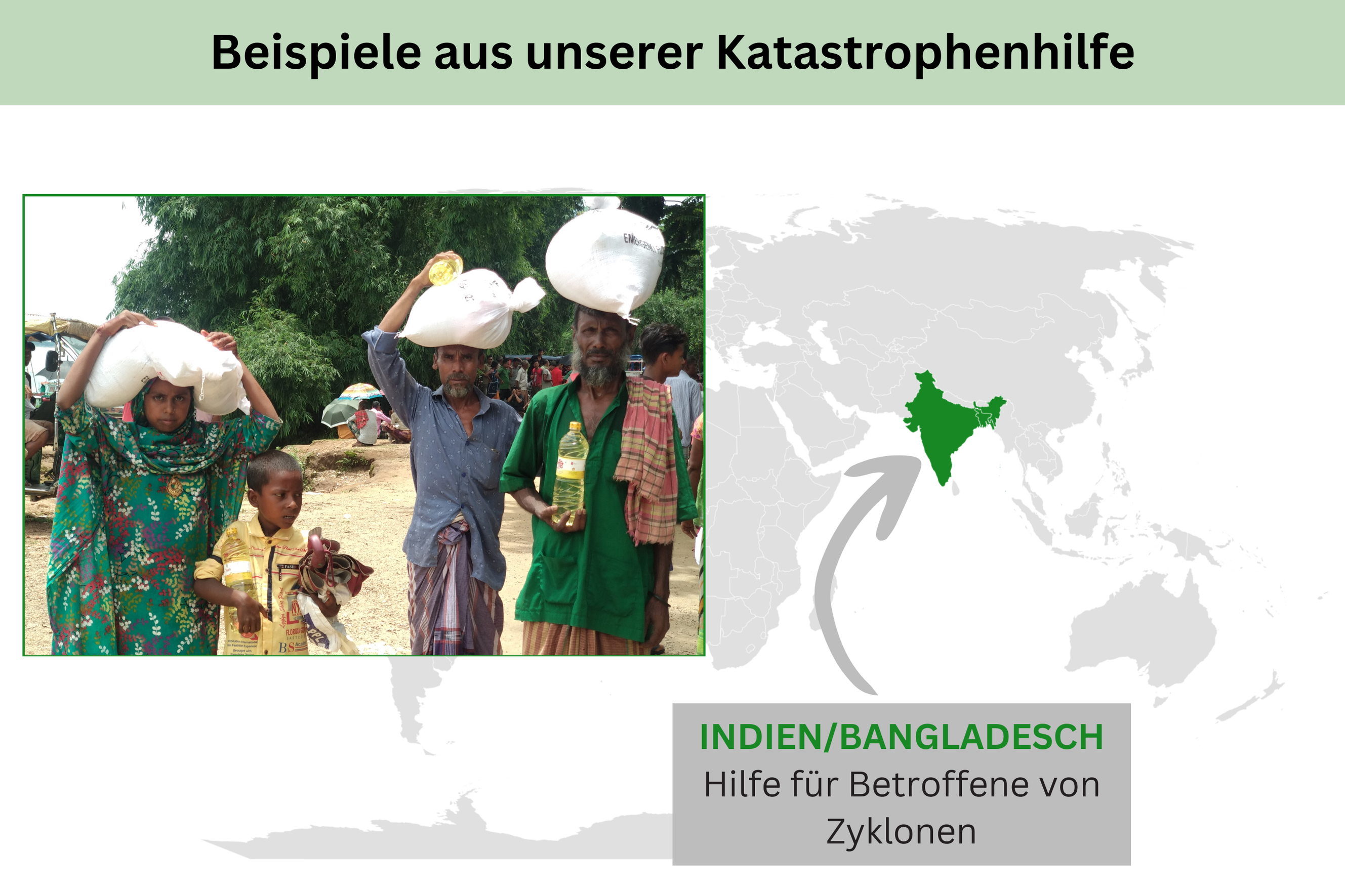 Karte Hilfe weltweit – Indien
