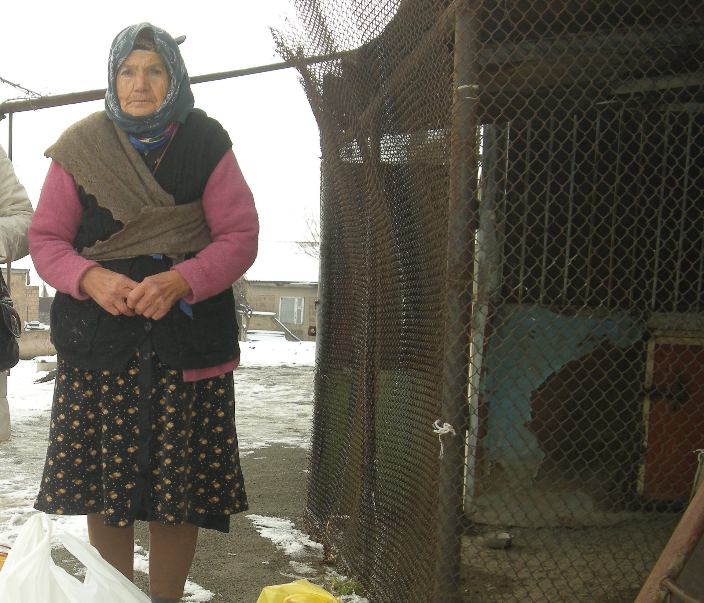 Knarik Martirosyan lebt allein in einem schadhaften Häuschen. Da sie kein Geld für Heizmaterial hat, geht sie gelegentlich zu den Nachbarn, um sich aufzuwärmen.