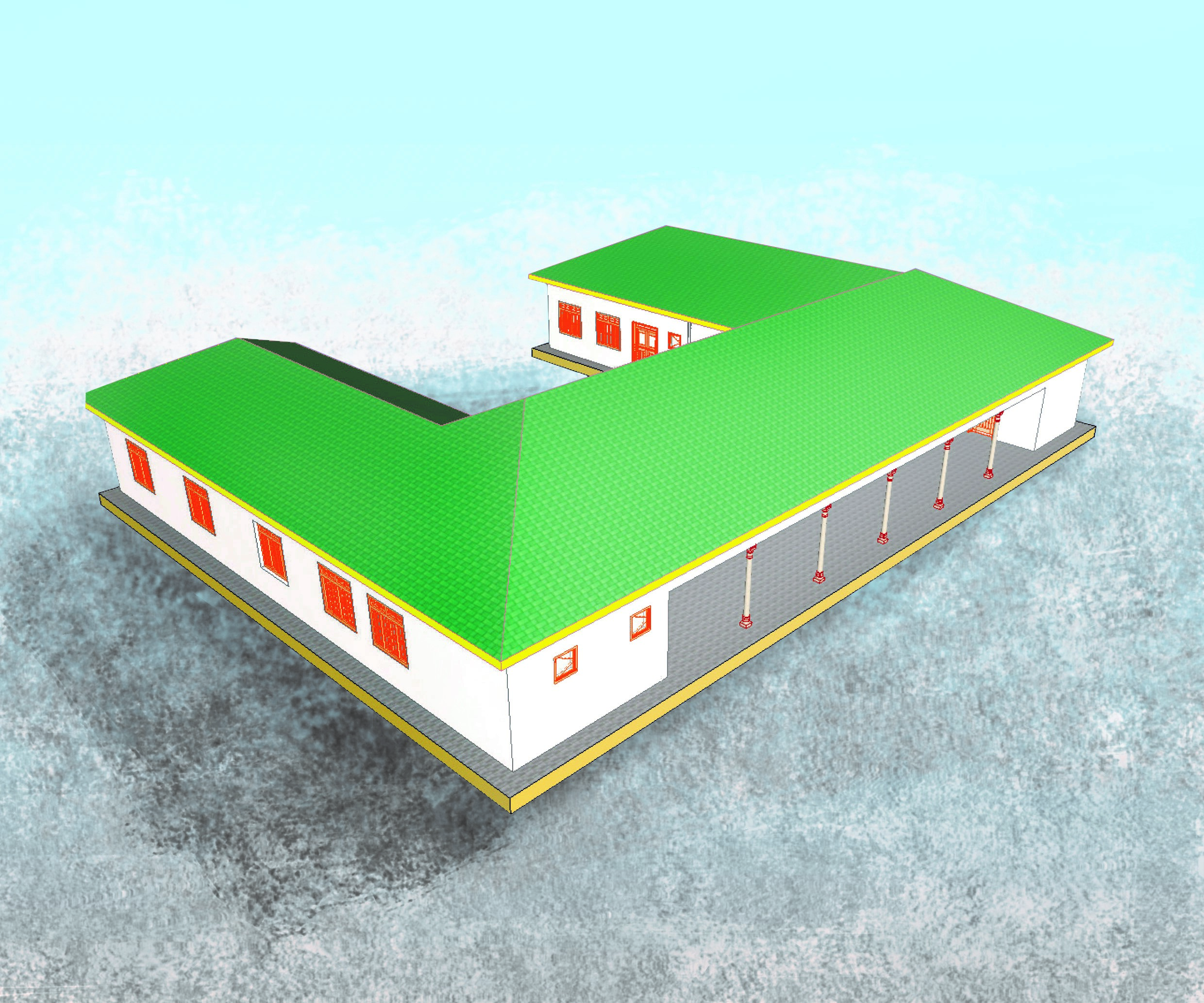 Das geplante Hauptgebäude der neuen Hoffnungszeichen-Klinik in Kosike: Ein wesentlicher Schritt, um die Gesundheitsversorgung der Menschen in der abgelegenen Region zu verbessern.