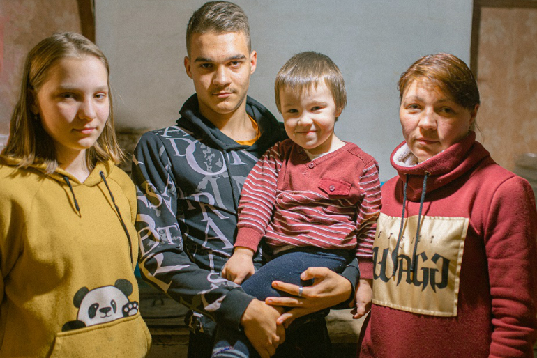 Familie Petrenko in Donezk