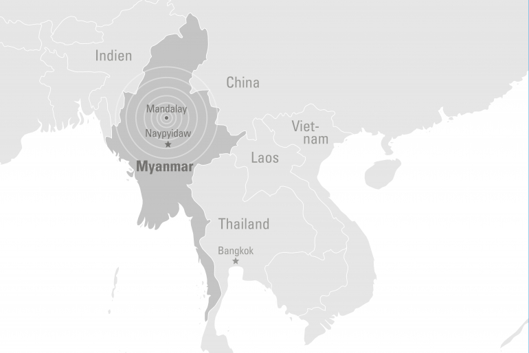 Karte Erdbeben Myanmar