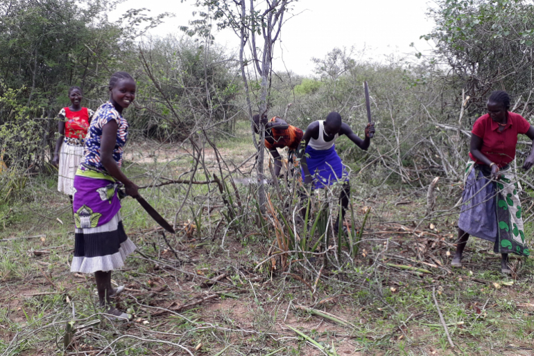 Sommer 2017: Hoffnungszeichen hat ein Stück Land in der Gemeinde Kosike übernommen, welches gemeinsam mit Einheimischen erschlossen und eingezäunt wird.