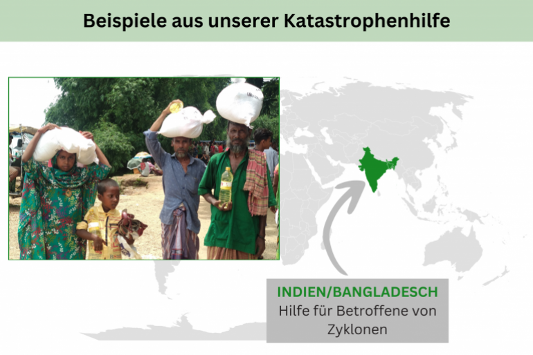 Karte Hilfe weltweit – Indien