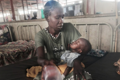 BU: In Südkordofan herrscht große Not. Hoffnungszeichen e.V. hilft mit Lebensmitteln für Familien und Aufbaunahrung für Schwangere und Kinder.