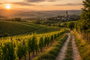 Feldweg im Sonnenuntergang