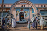 Mitglieder der orthodoxen Enda-Eyesus-Kirche in Asmara, am 27. September 2025: Auch Angehörige dieser staatlich offiziell anerkannten Kirche sind vor Verfolgung nicht sicher.