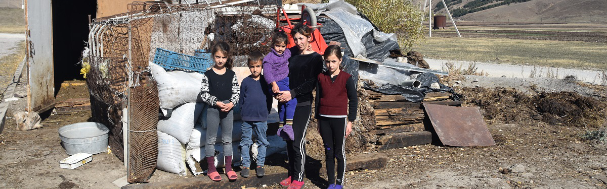 Eine verarmte Familie im Norden Armeniens