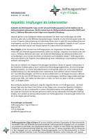 "Hepatitis: Impfungen als Lebensretter" (Pressemeldung vom 27.07.23)