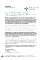 "Klima: Den Bock zum Gärtner machen" (Pressemeldung vom 05.11.24)