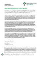 Pressemeldung vom 19.02.25 ("Drei Jahre Hilfseinsatz in der Ukraine")