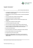 Supplier Declaration